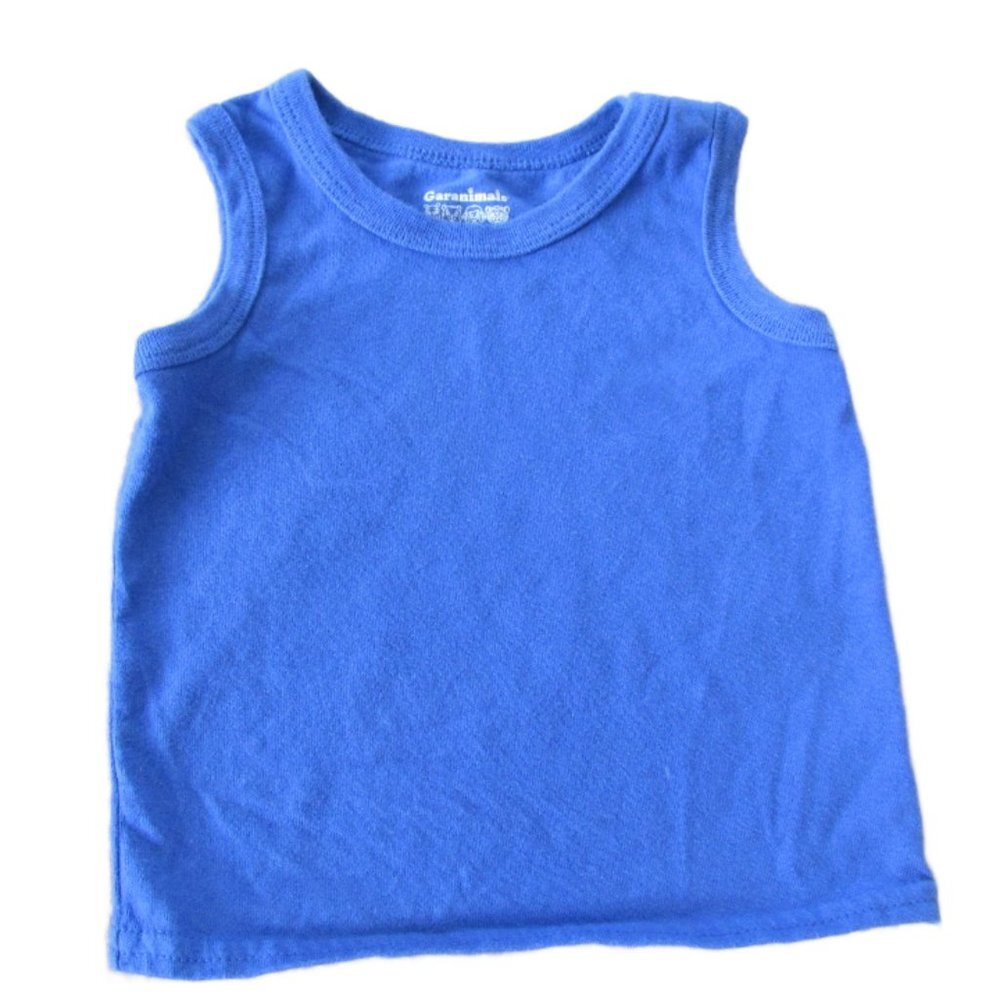 Garanimals Sleeveless Pullover Tank Top Toddler Boys 12M Blue Crew Neck Shirt